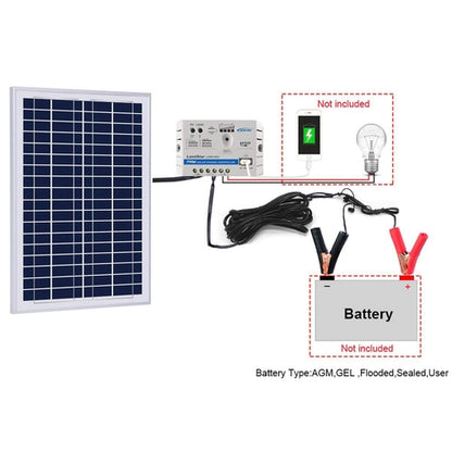 MORA SunPort™ 25W Micro Solar Kit — SAE Quick-Connect + 5A Smart Charge Controller