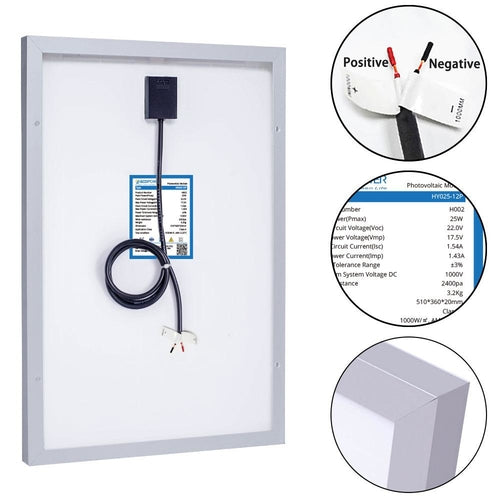 MORA SunPort™ 25W Micro Solar Kit — SAE Quick-Connect + 5A Smart Charge Controller