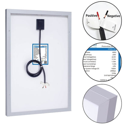 MORA SunPort™ 25W Micro Solar Kit — SAE Quick-Connect + 5A Smart Charge Controller